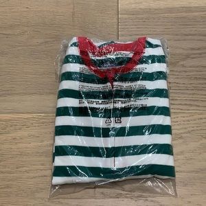 Old Navy Green/White Stipe One Piece PJs - 4T